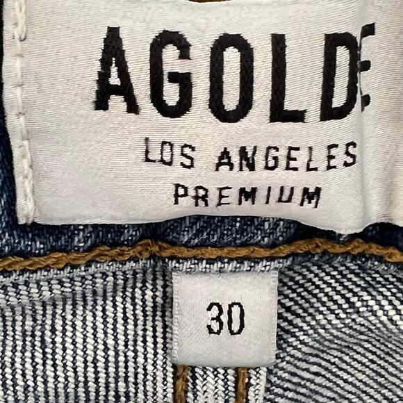Agolde Button Fly Tapered Leg Nico Denim High Rise Blue Jeans Blue Size 30 Retro - Picture 8 of 12
